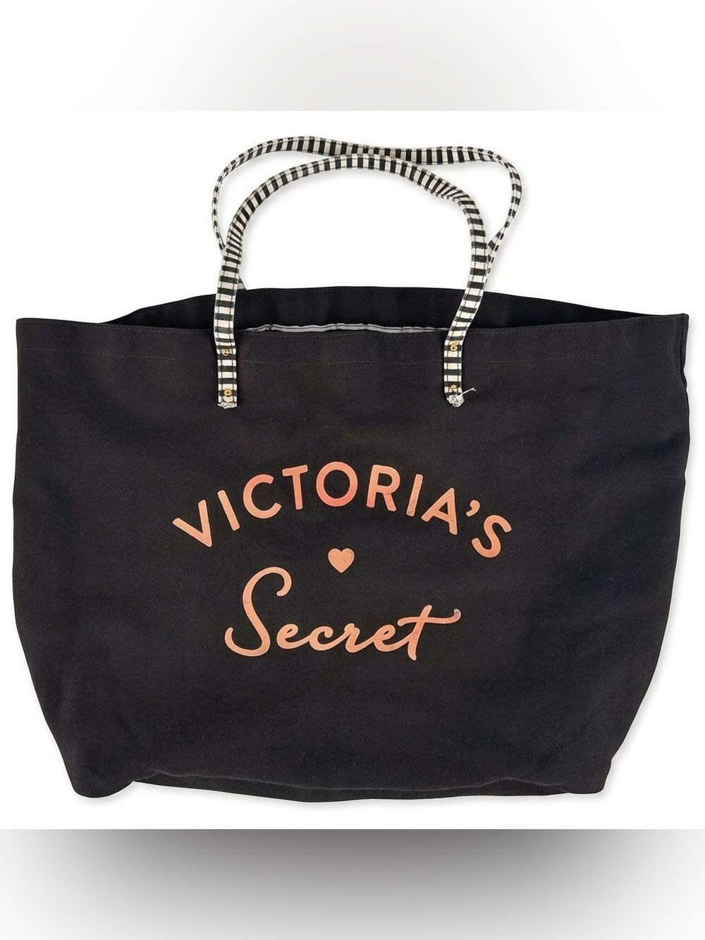 Victoria’s Secret Black and Pink Tote Bag - Picture 1 of 4